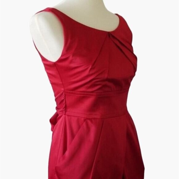 Teeze Me Red Cocktail Dress Juniors Size 9 Double Pokcets Multi Way Tie Excellen - Picture 9 of 10